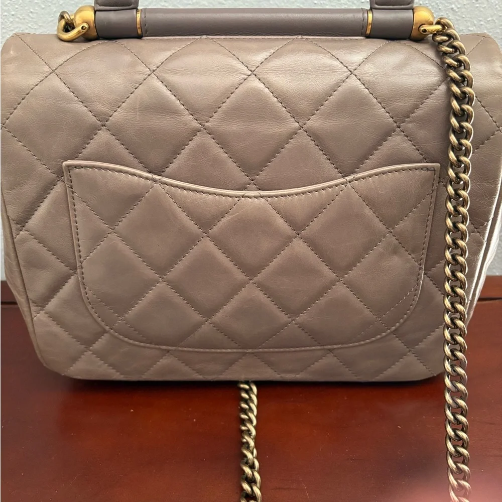 Stunning Chanel Calfskin Top Handle FlapBag